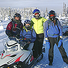 A group of snowmobilers in Smithers, BC
