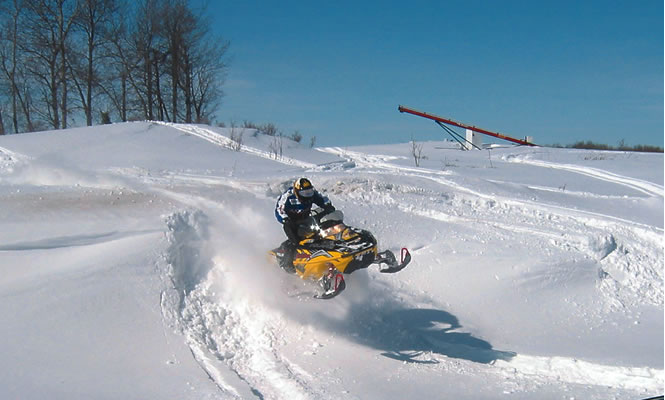 This sledder takes advantage of a picture-perfect day in the Kelvington snow. Ken Len photo