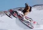 Snowmobiler in action