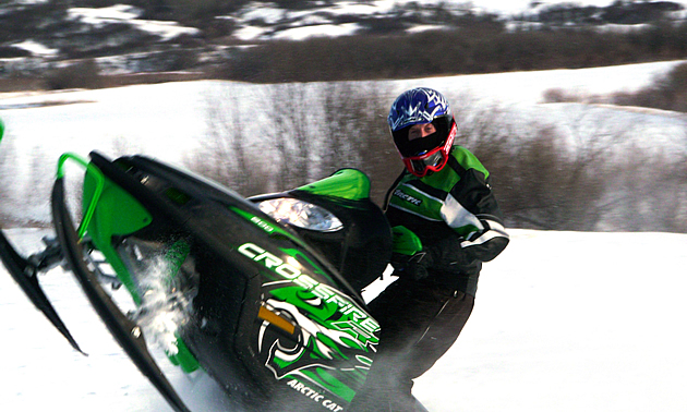Rocanville's snowmobiling territory will give you thrills. Photo courtesy Ian Langley