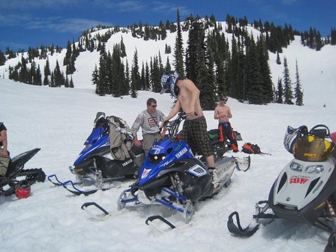 Preston Arndt enjoyed a hot day of sledding in Revelstoke over the May long weekend.