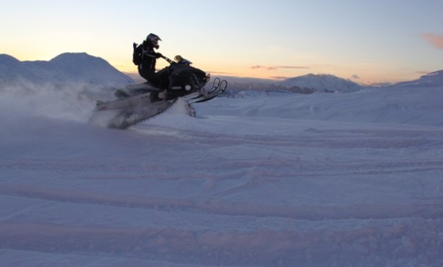 Snowmobiler Stacey Lampreau headed out on a 2009 Yamaha Nytro to take on The Onion, near Smithers, B.C.